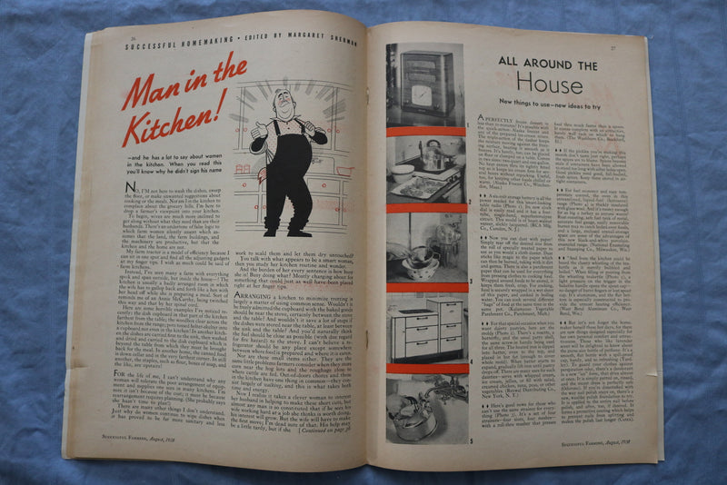 1938 AUGUST SUCCESSFUL FARMING MAGAZINE - GREAT COVER, ARTICLES & ADS - ST 1000N
