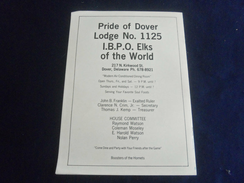 1975 OCT 11 FOOTBALL PROGRAM - DELAWARE STATE COLLEGE VS HOWARD UNIV - SP 1215U