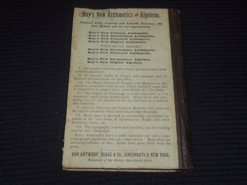 1868 WHITE'S GRAND SCHOOL SERIES PRIMARY ARITHMATIC BOOK - K 2189