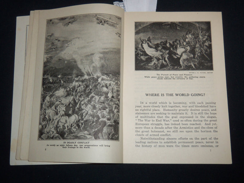 1930 PEACE OR WAR WHAT THE BIBLE SAYS ABOUT IT BOOK - J 9298