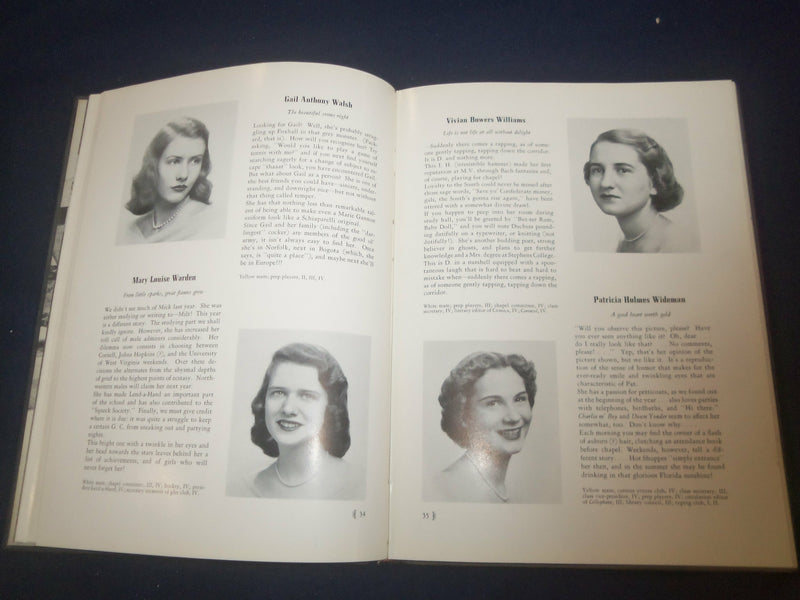 1952 THE CUPOLA MOUNT VERNON SEMINARY YEARBOOK - WASHINGTON, D.C. - YB 2338