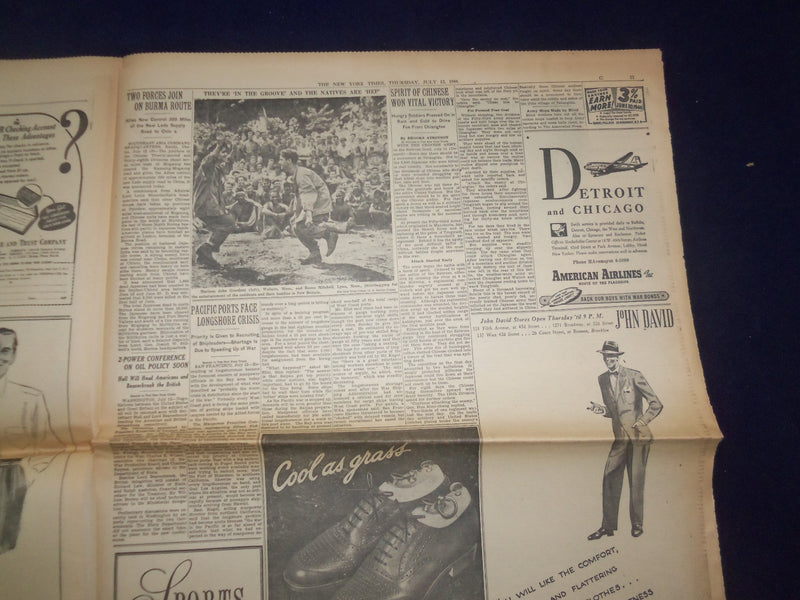 1944 JULY 13 NEW YORK TIMES - AMERICANS 1 1/2 MILES FROM ST. LO - NP 6591