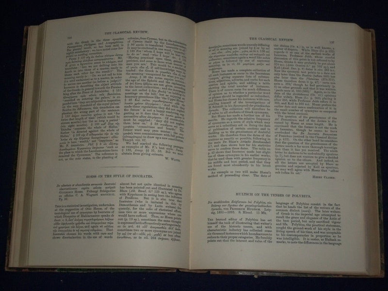 1895-1900 THE CLASSICAL REVIEW BOUND VOLUME LOT OF 2 - VOLUME 9 + 14 - KD 1186