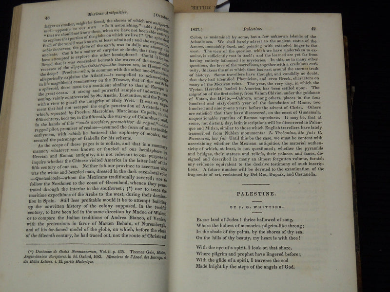 1838 THE UNITED STATES & DEMOCRATIC REVIEW MAGAZINE BOUND VOLUME NO. 1 - KD 9525