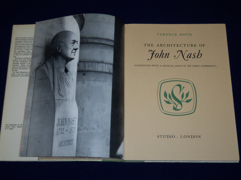 1960 THE ARCHITECTURE OF JOHN NASH BY TERENCE DAVIS BOOK - NICE PHOTOS - KD 3432