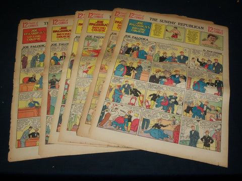 1938 THE SUNDAY REPUBLICAN COLOR COMIC FRONT PAGES LOT OF 6 - NTL 82E
