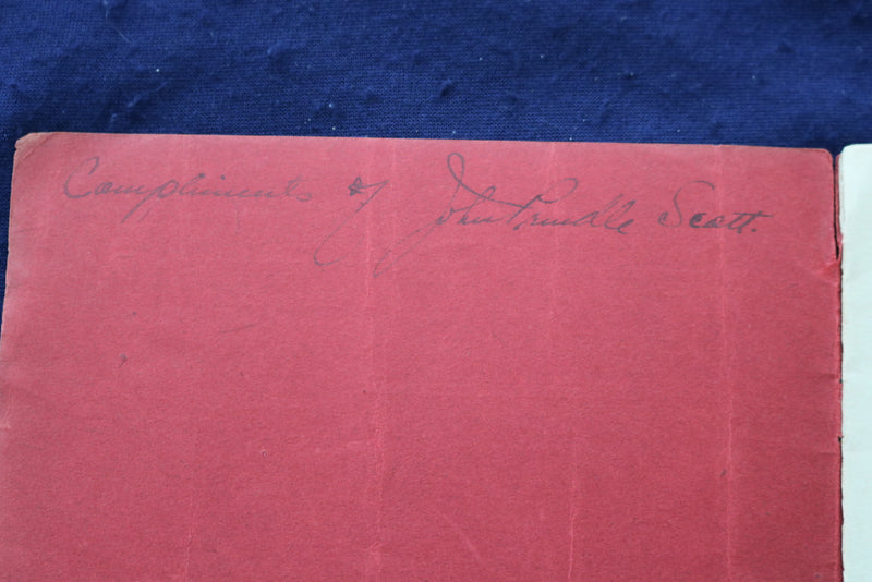 1906 FIVE OBERLIN SONGS SOFTCOVER BOOK BY JOHN PRINDLE SCOTT - SIGNED - K 1333