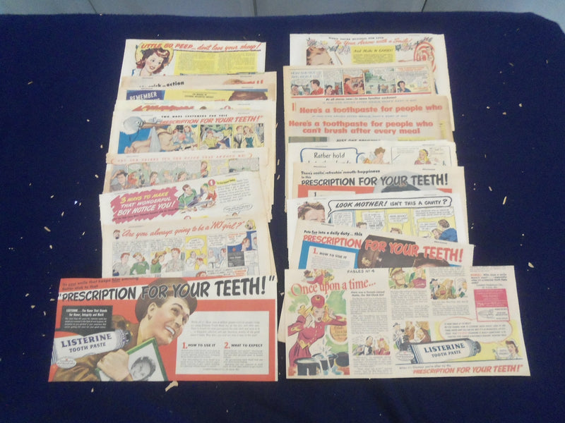 1930'S-1940'S TOOTHPASTE PRODUCTS COLOR COMICS ADS - LOT OF 20 - NP 5251