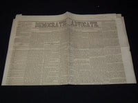 1852 DECEMBER 23 DEMOCRATIC ADVOCATE NEWSPAPER - PRES. PIERCE - MAINE - NP 2152K