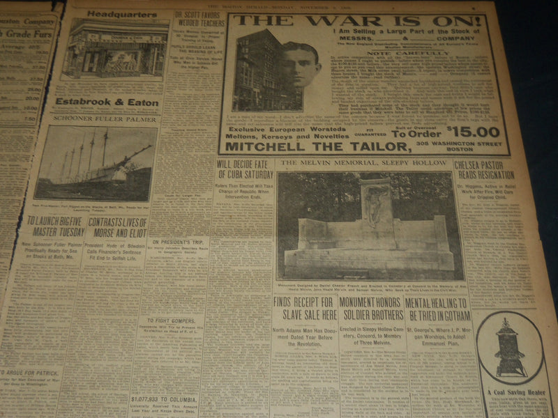 1908 NOVEMBER 9 THE BOSTON HERALD - SARDOU DRAMATIST OF FRANCE DEAD - BH 246