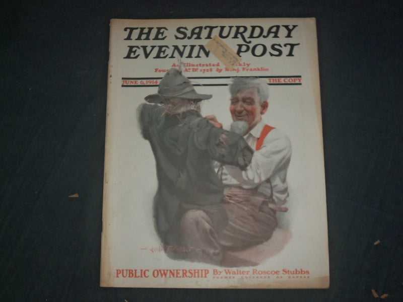 1914 JUNE 6 THE SATURDAY EVENING POST MAGAZINE - ILLUSTRATED COVER - SP 2470V