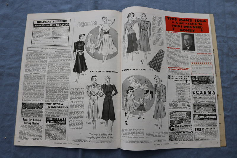 1939 JANUARY WOMAN'S WORLD MAGAZINE -THE PATRIOT BY FLORENCE PFALZGRAF- SP 4784C