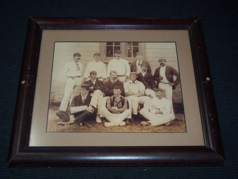 OLD CRICKET TEAM PHOTO FRAMED - 14x12 - #6A