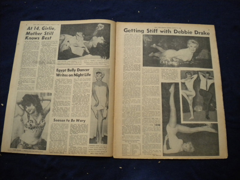 1962 AUGUST 5 NEW YORK MIRROR NEWSPAPER - DORIS PEARSON COVER PHOTO - NP 6003