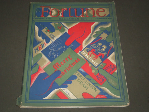 1936 DECEMBER FORTUNE MAGAZINE - GREAT COVER & ADS - F 85