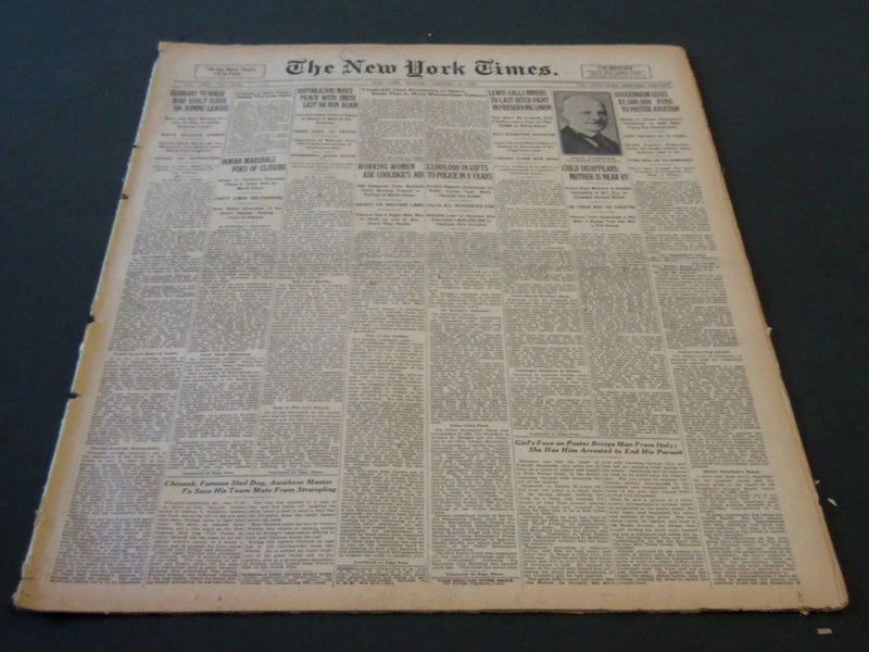 1926 JAN 18 NEW YORK TIMES - GUGGENHEIM GIVES $2,500,000 TO AVIATION - NT 5677