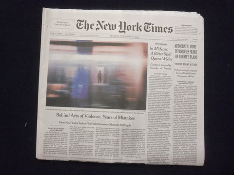 2023 NOVEMBER 21 NEW YORK TIMES -AUTOCRATIC TONE INTENSIFIES FEARS OF TRUMP PLAN