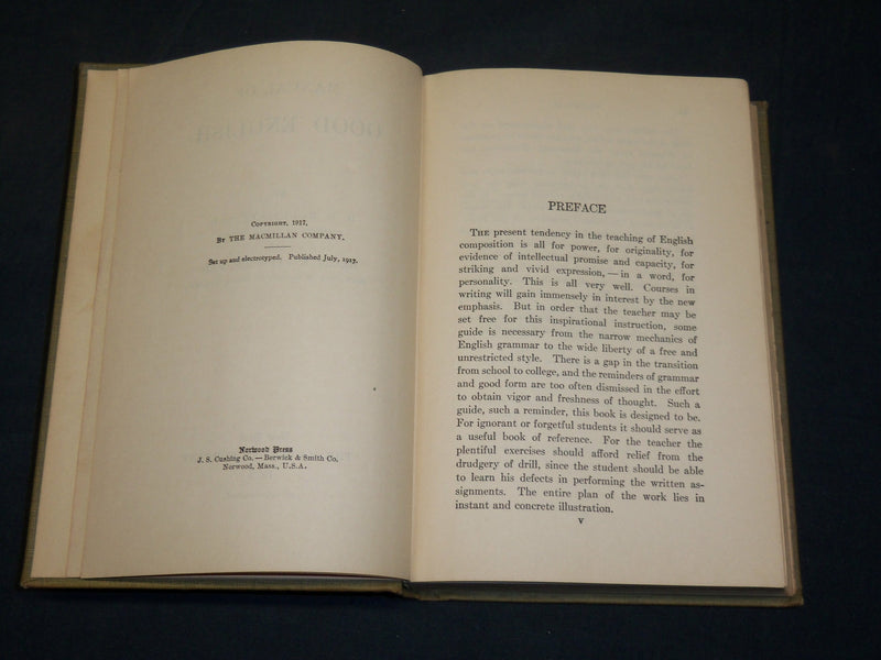 1928 MANUAL OF GOOD ENGLISH BOOK BY MACCRACKEN & SANDISON - KD 2755B