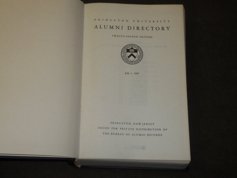 1967 PRINCETON UNIVERSITY ALUMNI DIRECTORY BOOK 24TH EDITION - KD 5166