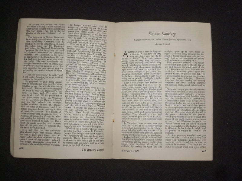 1929 FEBRUARY THE READER'S DIGEST SOFTCOVER BOOK-NUMBER 82-YELLOW COVERS- J 9926