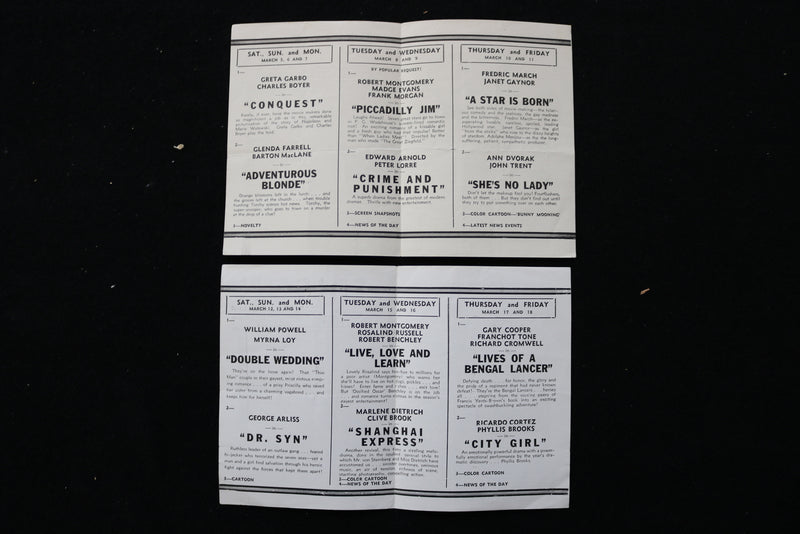 1935-1938 EDISON THEATRE MOVIE PROGRAMS - LOT OF 6 - K 1972