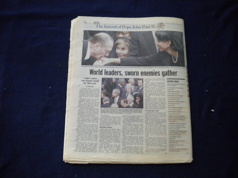 2005 APRIL 9 CHICAGO SUN-TIMES NEWSPAPER - POPE JOHN PAUL II FUNERAL - NP 5951
