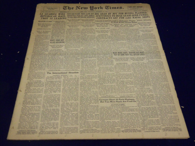 1941 SEPT 17 NEW YORK TIMES - LA GUARDIA WINS REPUBLICAN RACE - NT 1241
