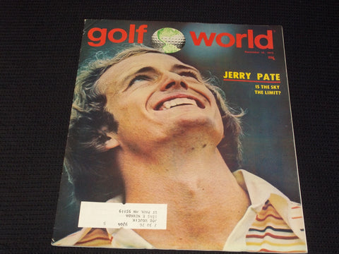 1975 NOVEMBER 14 GOLF WORLD MAGAZINE - JERRY PATE FRONT COVER - E 6752