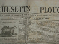 1846 JUNE 6 MASSACHUSETTS PLOUGHMAN NEWSPAPER - LETTER FROM RIO GRANDE - NP 5124