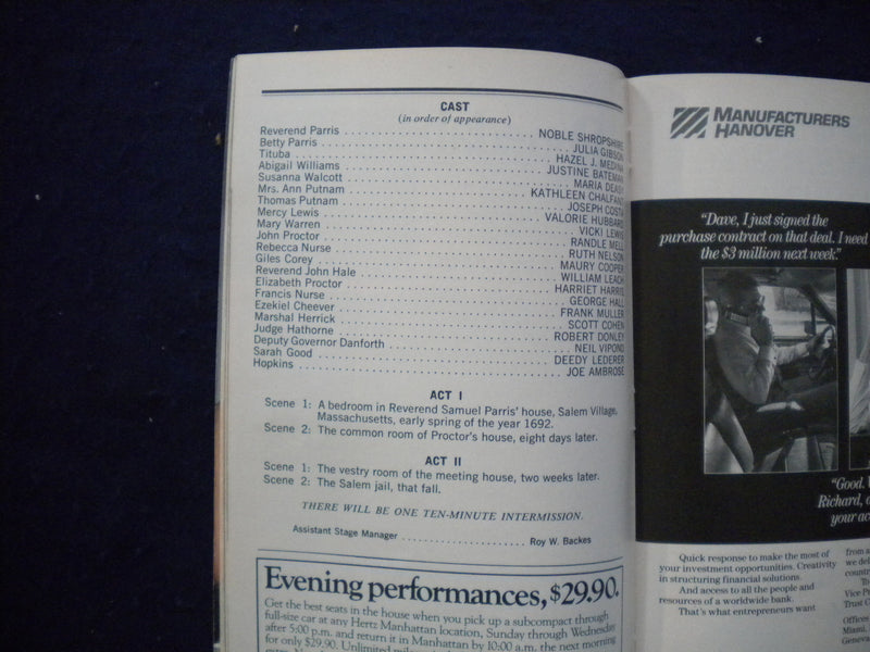 1990 THE CRUCIBLE PLAYBILL - HAZEL MEDINA SIGNATURE ON THE COVER - J 8315