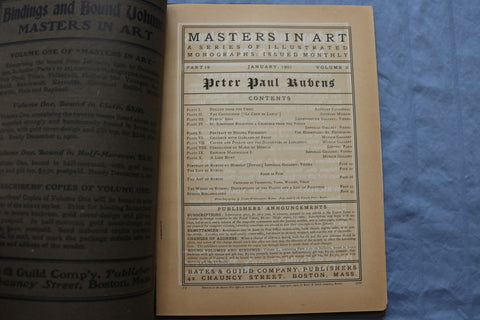 1901 JANUARY MASTERS IN ART ILLUSTRATED MONOGRAPHS - PETER PAUL RUBENS- ST 5508I