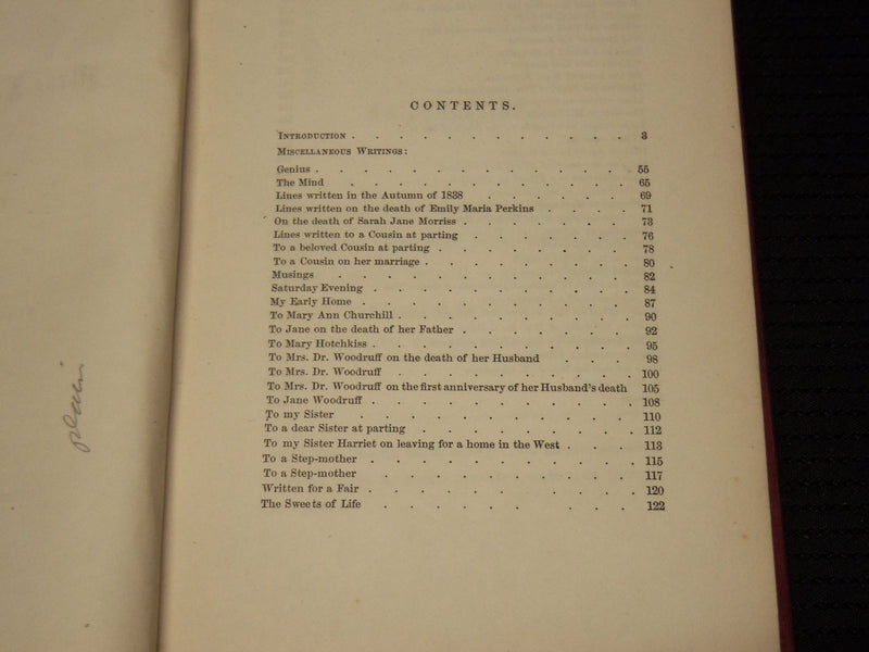 1853 MISCELLANEOUS WRITINGS OF MRS. LAURA M. B. PEASE BOOK - KD 9422