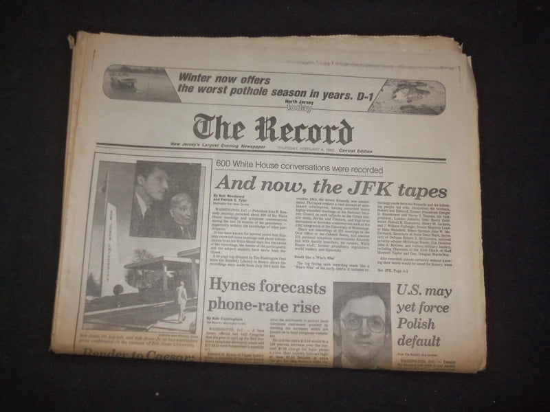 1982 FEB 4 THE RECORD-CENTRAL NEWSPAPER-THE JFK TAPES-600 CONVERSATIONS- NP 8302