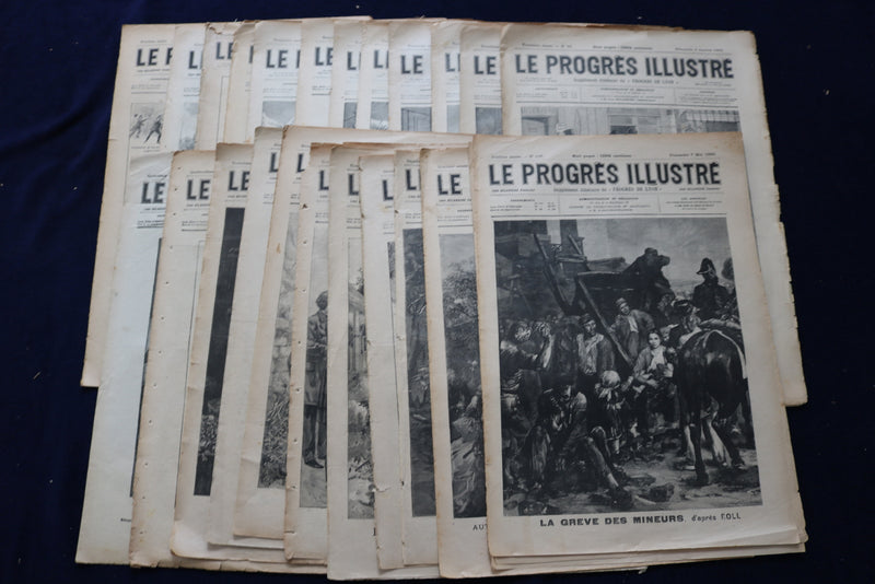 1892-1904 LE PROGRES ILLUSTRE MAGAZINE - FRENCH - LOT OF 23 - O 3659