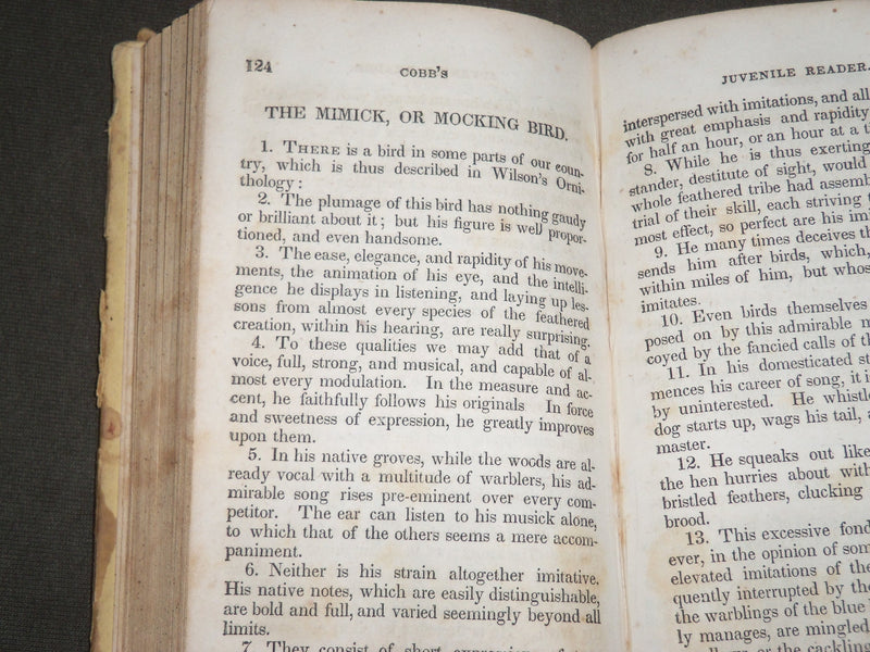 1836 COBB'S JUVENILE READER NO. 3 BOOK BY LYMAN COBB - CHAMBERSBURGH - KD 4841