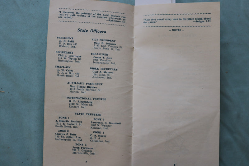 1948 GIDEONS - INDIANA STATE CONVENTION PROGRAM - K 3318