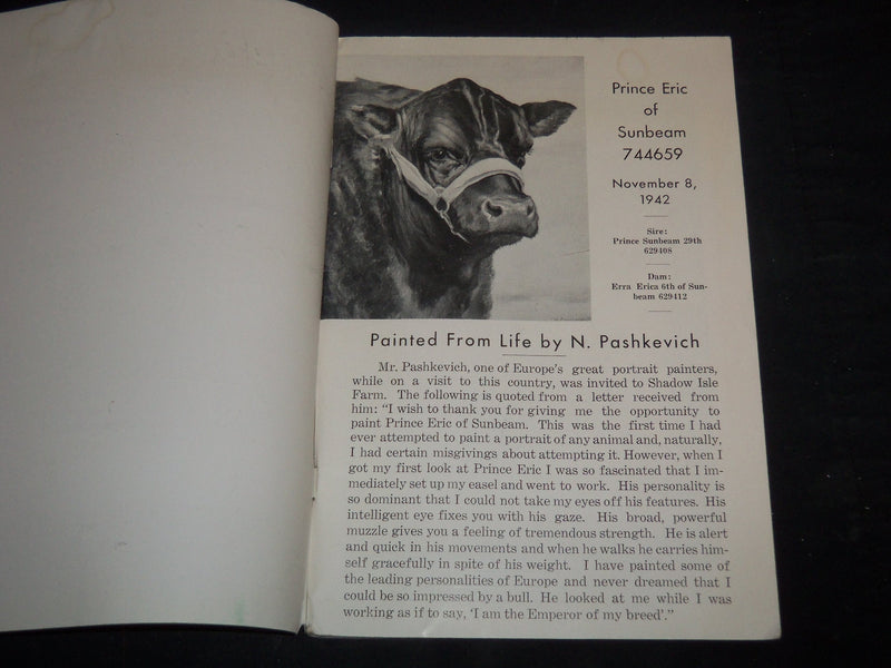 1951-1952 SHADOW ISLE'S ALL PRINCE ERIC CALF & COWSALE CATALOG LOT OF 2 - J 9239