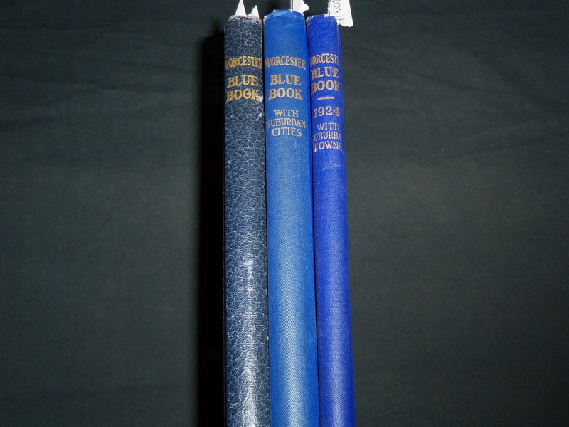 1924-1941 WORCESTER BLUE BOOK LOT OF 3 - SUBURBAN CITIES & TOWNS - KD 5523I