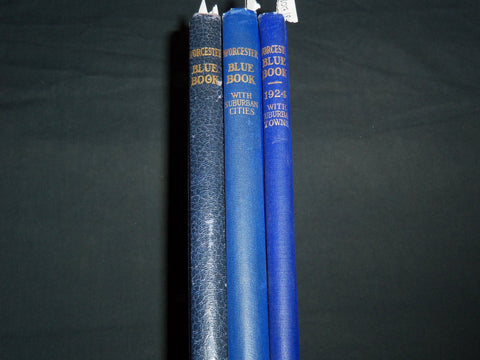 1924-1941 WORCESTER BLUE BOOK LOT OF 3 - SUBURBAN CITIES & TOWNS - KD 5523I