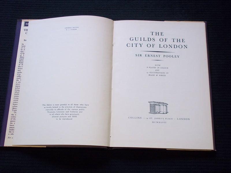 1947 THE GUILDS OF THE CITY OF LONDON HARDCOVER BOOK BY ERNEST POOLEY - KD 7580