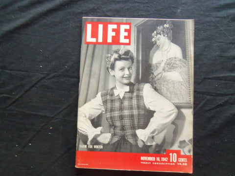 1942 NOVEMBER 16 LIFE MAGAZINE - VESTS IN FASHION - L 313