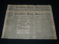 1866 JUNE 27 & 28 PROVIDENCE DAILY JOURNAL NEWSPAPER LOT OF 2 - NP 614F