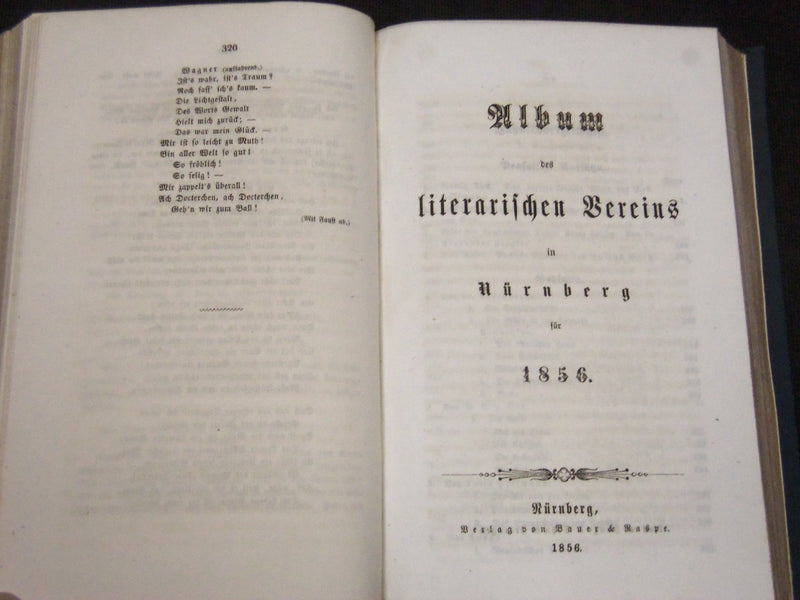 1855-1856 ALBUM DES LITERARISCHEN VEREINS IN NURNBERG GERMAN BOOK - KD 5802