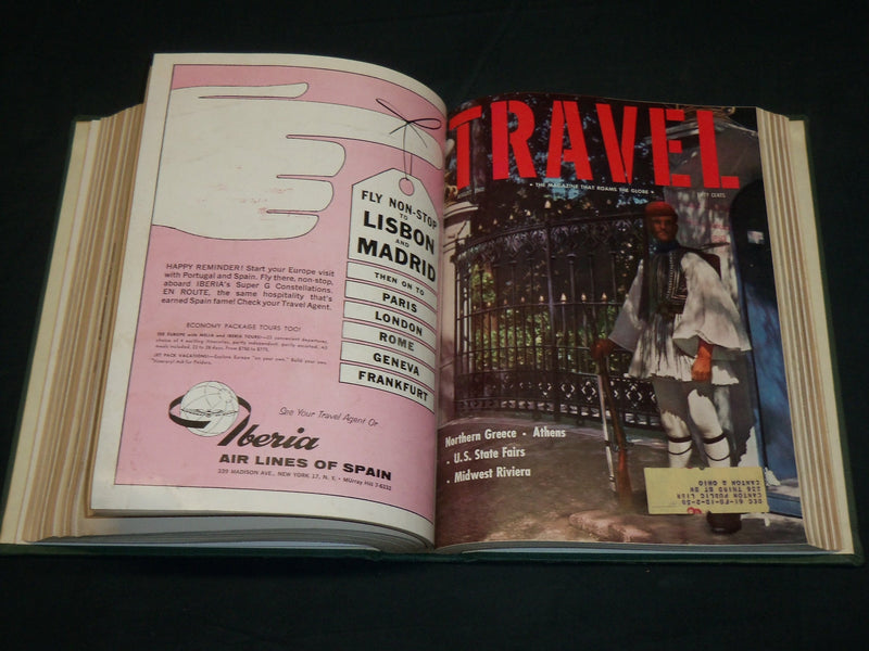 1960 JANUARY-DECEMBER TRAVEL MAGAZINE BOUND VOLUME - GREAT COVERS - KD 6003