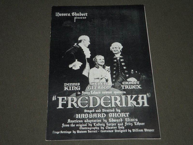 1937-1938 FREDERIKA BROADWAY PROGRAM - DENNIS KING - HELEN GLEASON - J 2398