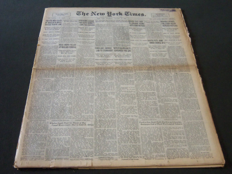 1929 JANUARY 10 NEW YORK TIMES - HUGE ARENA FILLED AT RICKARD FUNERAL - NT 6619