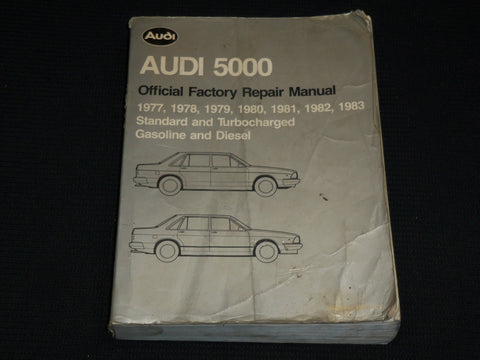 1983 AUDI 5000 FACTORY REPAIR MANUAL 1977-1983 - STANDARD & TURBOCHARGED- R 720D
