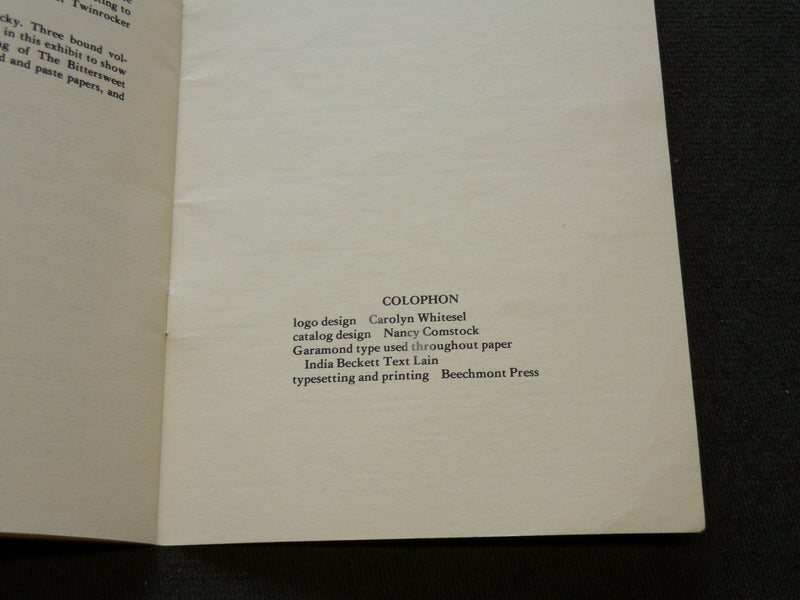 1981 PRIVATE PRESS PAMPHLETS SOFTCOVER BOOK LOT OF 2 - TYPOGRAPHY - J 6188