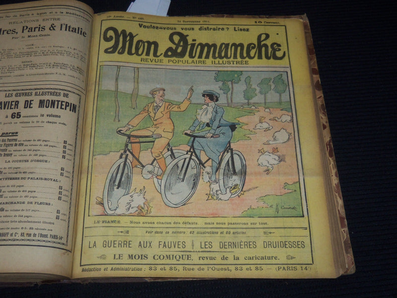1911 MON DIMANCHE REVUE POPULAIRE ILLUSTREE FRENCH BOUND VOLUME - KD 3352G