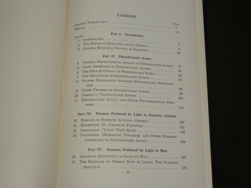 1941 PHOTODYNAMIC ACTION & DISEASES CAUSED BY LIGHT BOOK BY BLUM - KD 6132